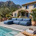 Modulare Gartenmöbel für 3 Personen bestehend aus 2 Sesseln und 1 Chaiselongue