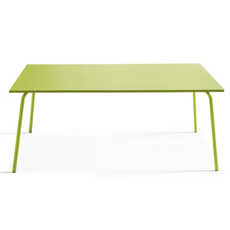 Rechteckiger Gartentisch 180 x 90 cm und 6 Metallstühle