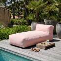 Modulare Gartenmöbel für 7 Personen bestehend aus 5 Kaminstühlen, 1 Ecksessel, 1 Chaiselongue und 1 Sitzsack