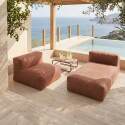 Modulare Gartenmöbel für 2 Personen bestehend aus 1 Sessel und 1 Chaiselongue