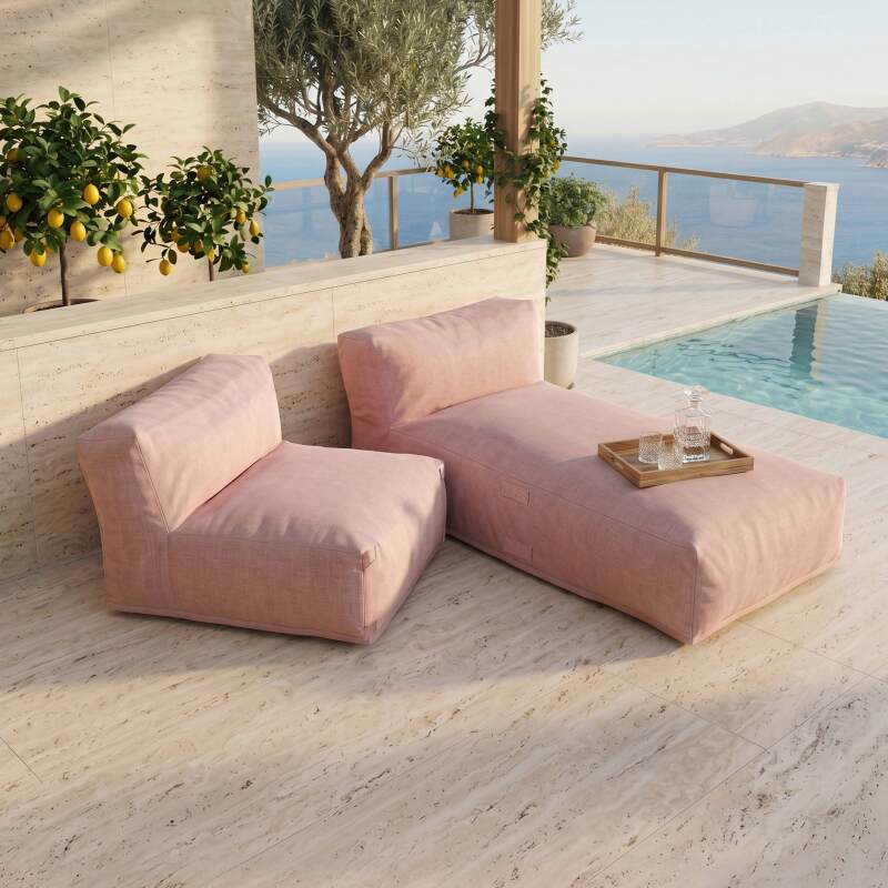Modulare Gartenmöbel für 2 Personen bestehend aus 1 Sessel und 1 Chaiselongue (6/7)