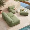 Modulare Gartenmöbel für 4 Personen bestehend aus 3 Sesseln und 1 Sitzsack