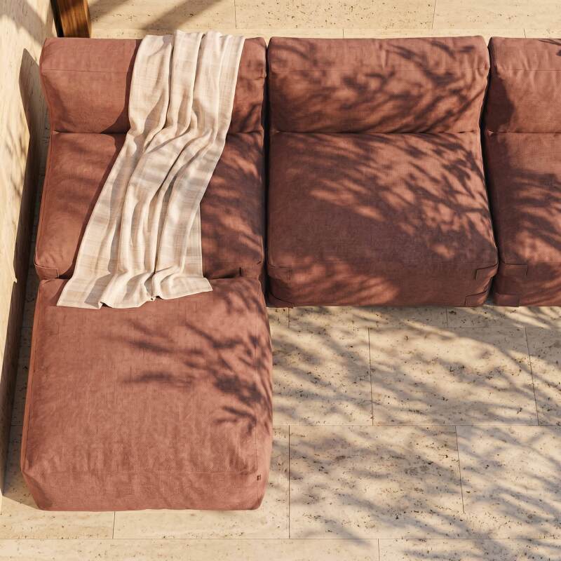 Modulare Gartenmöbel für 4 Personen bestehend aus 3 Sesseln und 1 Sitzsack (2/6)