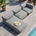 Modulare Gartenmöbel für 3 Personen bestehend aus 1 Kaminsessel, 1 Ecksessel und 1 Chaiselongue