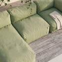 Modulare Gartenmöbel für 3 Personen bestehend aus 1 Kaminsessel, 1 Ecksessel und 1 Chaiselongue