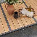 Ausziehbarer Gartentisch aus Aluminium und Holzoptik 8 bis 10 Personen 187/250x90 cm