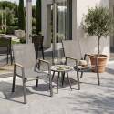 Gartenstühle aus Aluminium und Textilene mit Armlehnen - 2er-Set