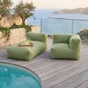 Modulare Gartenmöbel für 2 Personen bestehend aus 1 Ecksessel und 1 Chaiselongue