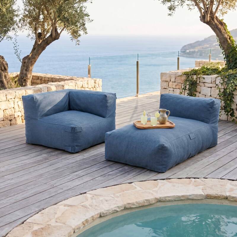 Modulare Gartenmöbel für 2 Personen bestehend aus 1 Ecksessel und 1 Chaiselongue (2/7)