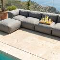 Modulare Gartenmöbel für 6 Personen bestehend aus 3 Sesseln, 2 Ecksesseln und 1 Sitzsack