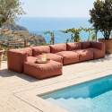 Modulare Gartenmöbel für 6 Personen bestehend aus 3 Sesseln, 2 Ecksesseln und 1 Sitzsack - Lifestyle