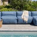 Modulare Gartenmöbel für 5 Personen bestehend aus 3 Sesseln und 2 Chaiselongues