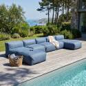 Modulare Gartenmöbel für 5 Personen bestehend aus 3 Sesseln und 2 Chaiselongues