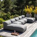 Modulare Gartenmöbel für 5 Personen bestehend aus 3 Sesseln und 2 Chaiselongues