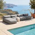 Modulare Gartenmöbel für 4 Personen bestehend aus 3 Sesseln und 1 Chaiselongue