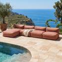 Modulare Gartenmöbel für 4 Personen bestehend aus 3 Sesseln und 1 Chaiselongue