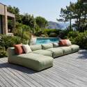 Modulare Gartenmöbel für 5 Personen bestehend aus 4 Sesseln und 1 Chaiselongue