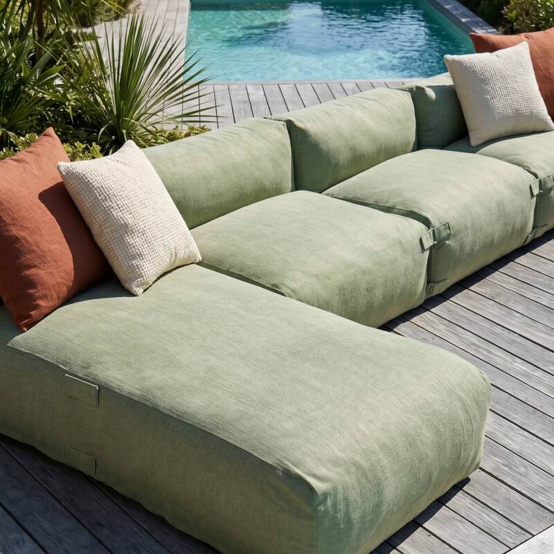 Modulare Gartenmöbel für 5 Personen bestehend aus 4 Sesseln und 1 Chaiselongue (2/7)