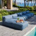 Modulare Gartenmöbel für 5 Personen bestehend aus 4 Sesseln und 1 Chaiselongue