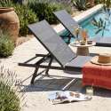 Sonnenliegen aus Metall und Textilene 5-fach verstellbar - 2er-Set
