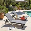Sonnenliegen aus Metall und Textilene 5-fach verstellbar - 2er-Set