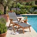 Relax Gartensessel aus Eukalyptusholz mit Fußstütze