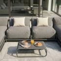 Modulare Gartenmöbel für 4 Personen mit Gestell, bestehend aus 2 Chaiselongues, 2 Sesseln und Couchtisch