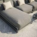 Modulare Gartenmöbel für 4 Personen mit Gestell, bestehend aus 2 Chaiselongues, 2 Sesseln und Couchtisch