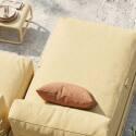 Modulare Gartenmöbel für 4 Personen mit Gestell, bestehend aus 2 Chaiselongues, 2 Sesseln und Couchtisch