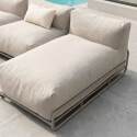 Modulare Gartenmöbel für 4 Personen mit Gestell, bestehend aus 2 Chaiselongues, 2 Sesseln und Couchtisch