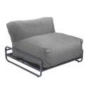 Modulare Gartenmöbel für 4 Personen mit Gestell, bestehend aus 2 Chaiselongues, 2 Sesseln und Couchtisch