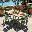 Gartentisch Holzoptik aus Metall und Polywood, 6 Personen, 160x90 cm