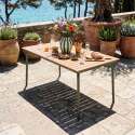 Gartentisch Holzoptik aus Metall und Polywood, 6 Personen, 160x90 cm