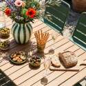 Gartentisch Holzoptik aus Metall und Polywood, 6 Personen, 160x90 cm