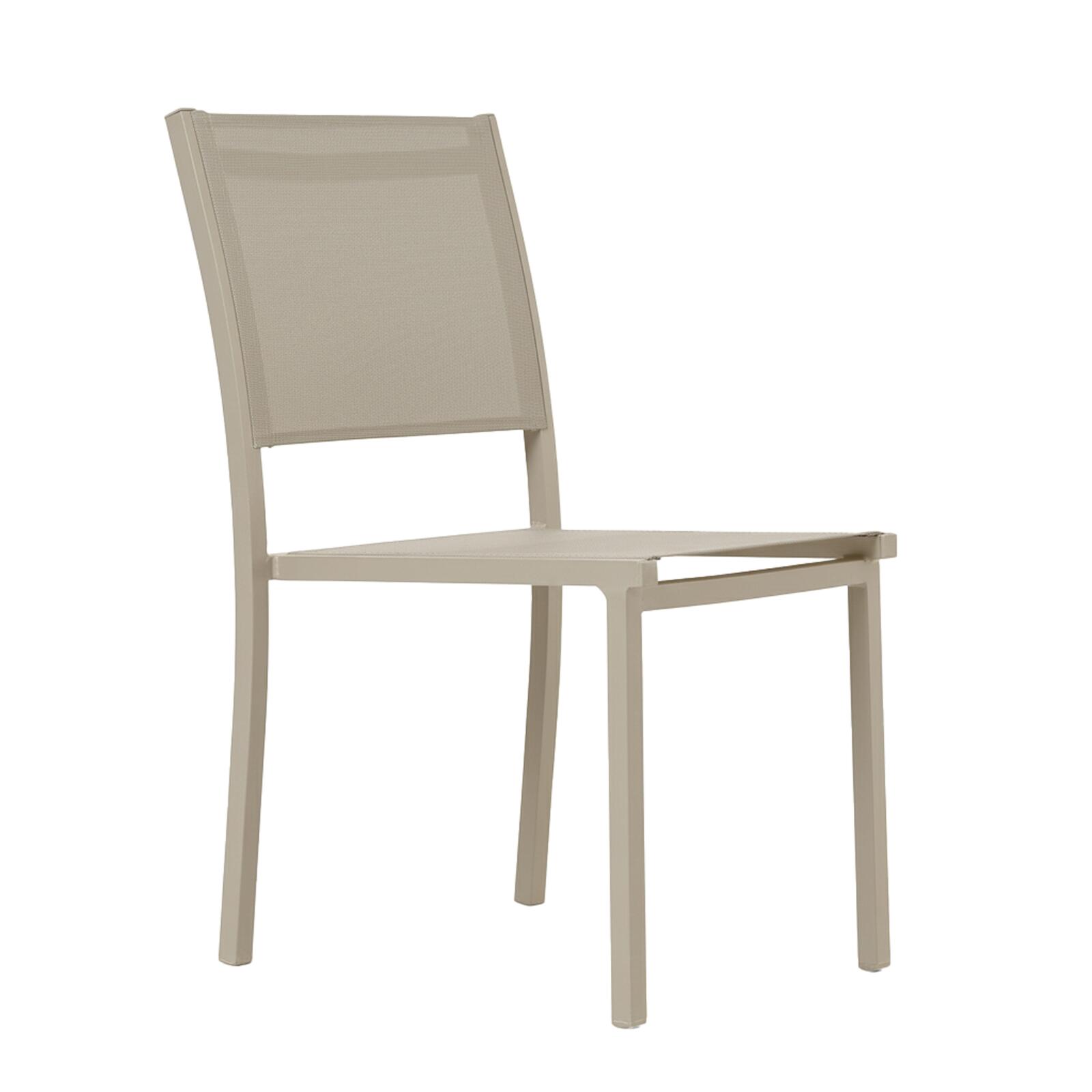 Gartentisch aus Aluminium und Keramik mit Holzoptik, 206x100 cm, und 10 Stühle aus Textilen