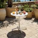 Gartentisch Rund verstellbarer aus Metall, 2 bis 4 Personen, mit einbaufuß, Ø70x72 cm