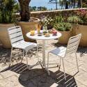 Gartentisch Rund verstellbarer aus Metall, 2 bis 4 Personen, mit einbaufuß, Ø70x72 cm