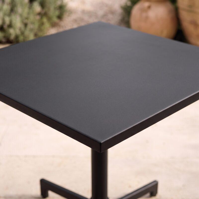 Gartentisch Quadratisch verstellbarer aus Metall, 2 bis 4 Personen, mit einbaufuß, 70x70 cm (2/7)
