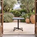 Gartentisch Quadratisch verstellbarer aus Metall, 2 bis 4 Personen, mit einbaufuß, 70x70 cm