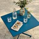 Gartentisch Quadratisch verstellbarer aus Metall, 2 bis 4 Personen, mit einbaufuß, 70x70 cm