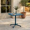 Gartentisch Quadratisch verstellbarer aus Metall, 2 bis 4 Personen, mit einbaufuß, 70x70 cm