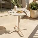 Gartentisch Rund verstellbarer aus Metall, 2 bis 4 Personen, mit einbaufuß, Ø70x72 cm
