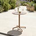 Gartentisch Rund verstellbarer aus Metall, 2 bis 4 Personen, mit einbaufuß, Ø70x72 cm