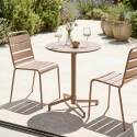 Gartentisch Rund verstellbarer aus Metall, 2 bis 4 Personen, mit einbaufuß, Ø70x72 cm