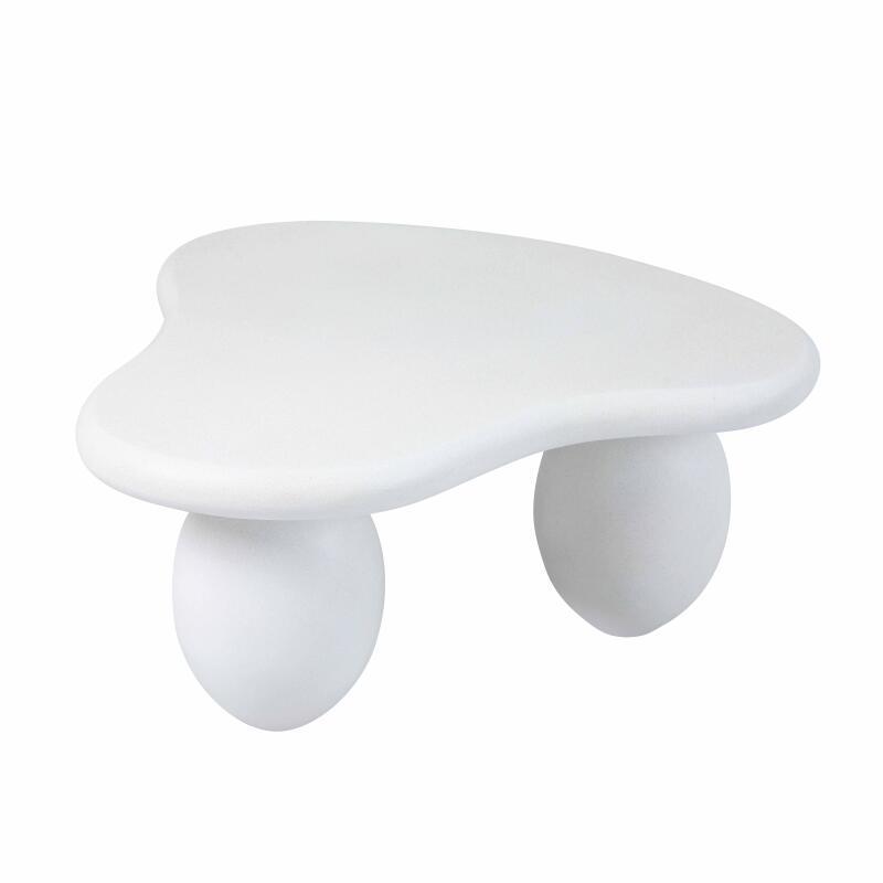 Couchtisch in Betonoptik organische Form, 80x80 cm (5/7)