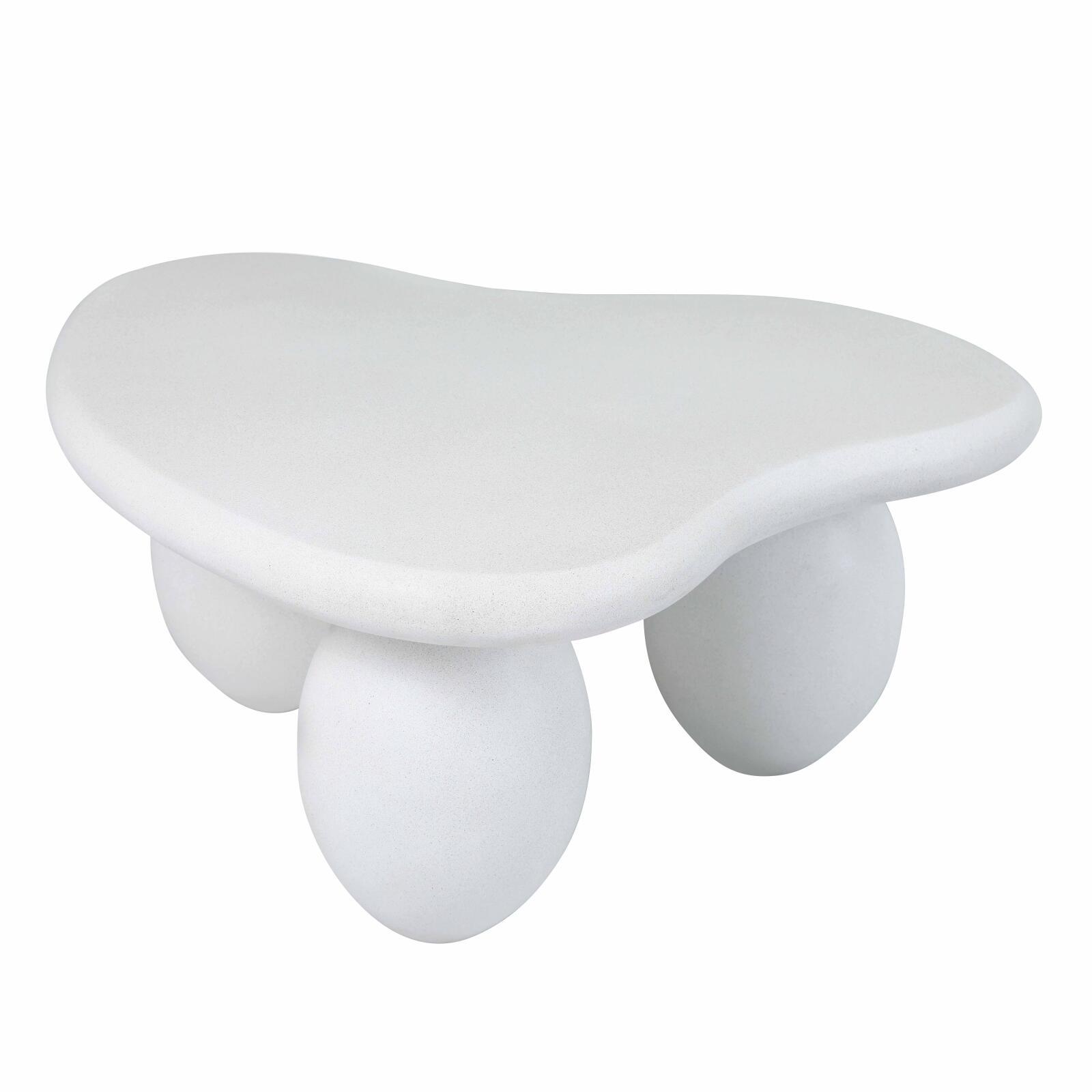 Couchtisch in Betonoptik organische Form, 80x80 cm
