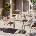 Gartentisch im Bistro-Stil, quadratisch, aus Metall, 70x70 cm, und 2 Stühle mit Armlehnen