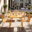 Gartentisch im Bistro-Stil, quadratisch, aus Metall, 70x70 cm, und 2 Stühle mit Armlehnen