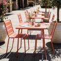 Gartentisch im Bistro-Stil, quadratisch, aus Metall, 70x70 cm, und 2 Stühle
