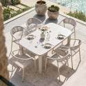Gartentisch Aluminiumgestell, 6 Personen, 150x90 cm, und 6 Stühle aus Textilene